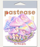 Pastel Celestial Fairycore Mushroom Breast Pasties with whimsical pastel mushrooms and floral accents.