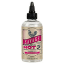 Savage Sex Sauce Hot Strawberry 1.69oz bottle, a flavored and warming edible lubricant for intimate experiences.