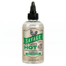 Savage Sex Sauce Hot Watermelon Flavored Lube 1.69oz in a clear bottle with a black top.