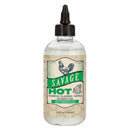 Savage Sex Sauce Hot Watermelon Lube 8.45 Oz in a clear bottle with a twist top for easy dispensing.