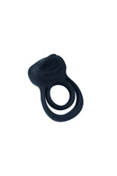VeDo Trust Rechargeable Silicone Cock Ring Black, sleek dual-ring design for enhanced stimulation and comfort.