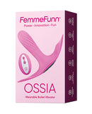 Femme Funn Ossia Wearable Vibrator Pink packaging with remote control for discreet pleasure.