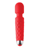 Luv Inc 8 Inch Large Wand Massager Red showcasing 20 vibration modes for ultimate relaxation.