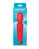 Luv Inc 8 Inch Large Wand Massager Red packaging showcasing its design and features.