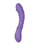 Luv Inc Ribbed G-Spot Vibrator Purple featuring a ribbed texture for enhanced stimulation.