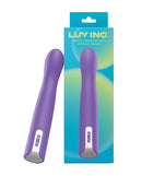 Luv Inc G-Spot Vibrator with Moving Beads Purple packaging and product display.