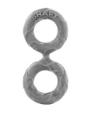Shaft Double C-Ring Large Gray, dual-loop cock ring made from FLEXISKIN silicone for comfort and firmness.