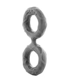 Shaft Double C-Ring Large Gray, a dual-loop cock ring made from FLEXISKIN silicone for comfort and sensation.