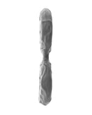 Shaft Double C-Ring Large Gray displayed from the side to showcase its dual-loop design and FLEXISKIN silicone material.