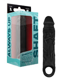 Shaft Model F Sheath Size 1 Black realistic design in packaging for intimate moments.