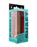 Shaft Model F Flexskin Liquid Silicone 8.8 Inch Sheath Pine packaging displayed with size information.