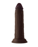 Shaft Model J Flexskin Silicone 5.5 Inch Dong Mahogany showing its lifelike design and premium mahogany color.