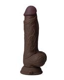 Shaft Flexskin 7.5 Inch Vibrating Dong with Balls Mahogany