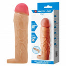 Pretty Love Hani Extended Penis Sleeve Light showcasing a realistic design with enhanced texture for pleasurable use.