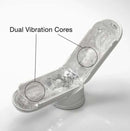 Tenga Flip Zero Gravity Electronic Vibration White showing dual vibration cores design and flexible elastomer interior.