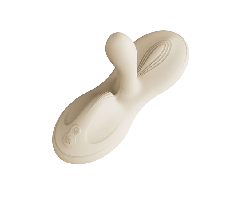 ZALO Flora Smart Vibrating Pad Ivory White with eight motors for clitoris, vagina, and anus stimulation, made from body-safe materials.