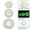 Alpha Glow-In-The-Dark Liquid Silicone 3 Ring Set with 0.75", 0.88", and 1" rings, designed for comfort and enhanced pleasure, glowing in the dark.