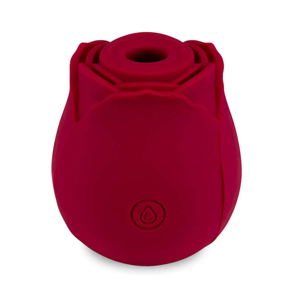 Loe The Rose Premium Suction Clitoral Stimulator in red, designed for intimate pleasure and gentle caresses.