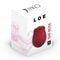 Loe The Rose Premium Suction Clitoral Stimulator in red packaging, highlighting its elegant design and functionality.