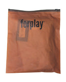 Layers To This Sheer Mesh Chemise and Thong Set Pink Medium packaging by Forplay, featuring a sealed transparent design.