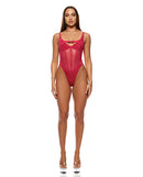 Forplay Layers To This Mesh and Knit Teddy Pink XL showcasing modern mesh and knit design in soft pink.