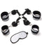 Fifty Shades of Grey Bed Restraints Kit with soft satin cuffs and eye mask for comfortable bondage play