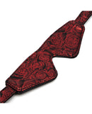 Fifty Shades of Grey Sweet Anticipation Blindfold in red with rose design for sensory play and complete darkness.