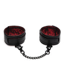 Fifty Shades of Grey Sweet Anticipation Ankle Cuffs with a black and red design for comfortable restraint play.