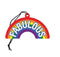 Rainbow-shaped Air Freshener Fabulous with "FABULOUS" text in bold, hanging by a black string.