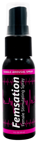 Femsation Female Stimulating Spray 1 Oz bottle for enhancing female arousal and pleasure.