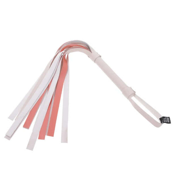 Peaches ‘n CreaMe Flogger by Sex&Mischief in peach-colored faux leather with playful and bright design for BDSM play