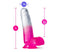 B Yours Sugar Magnolia 7" dildo with balls in fuchsia, featuring a gradient design and suction cup base for versatile play.