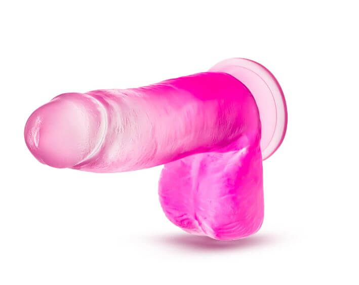 B Yours Sugar Magnolia 7" fuchsia dildo with realistic design and suction cup base for versatile pleasure.