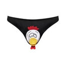Male Power Choke the Chicken Bikini One Size Black featuring a playful chicken graphic on a black fabric.