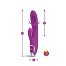 Viben Frenzy Clitoral Suction Rabbit Vibrator Berry dimensions and features overview image.
