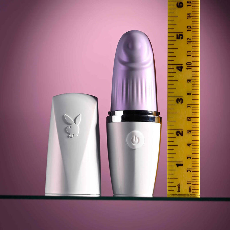 Playboy Getaway Tapping Toy - Lipstick Design, 7-Speeds, Waterproof, USB Rechargeable, Travel-Friendly, Discreet Pleasure Device.