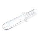 Gläs 11 Inch Girthy Cock Double Ended Dildo with Textured Glass and Handle for Internal Massage and Varied Stimulations