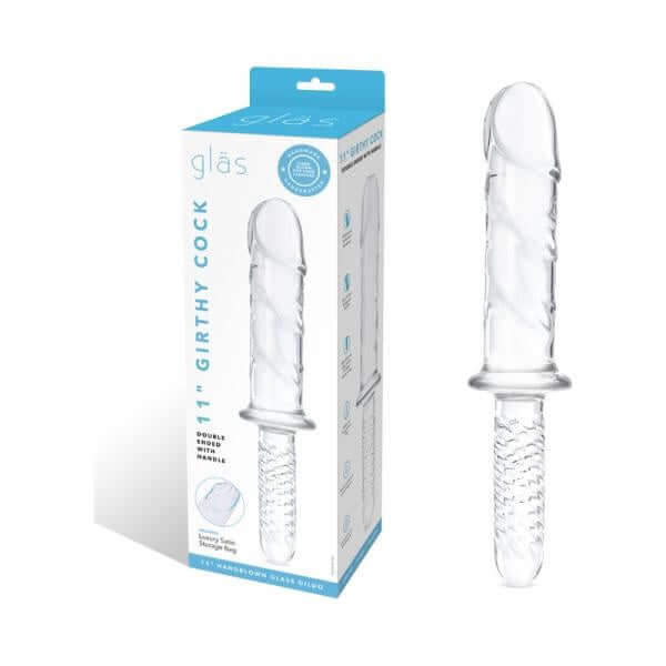 Gläs 11 Inch Double Ended Glass Dildo with Textured Handle and Packaging