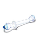 Glas 9.5 Inch Double Play Dual Ended Dildo Clear showcasing its elegant glass design.