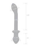 Glas 9.5 Inch Double Play Dual Ended Dildo Clear dimensions and design details diagram.