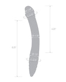Glas 11 Inch Double Sided G-Spot and P-Spot Glass Dildo dimensions and measurements diagram.