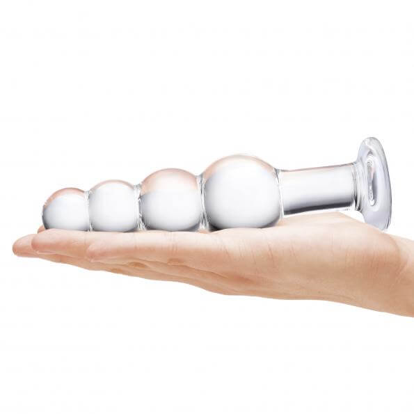 GLAS 7.25 GLASS BEADED BUTT PLUG "-4