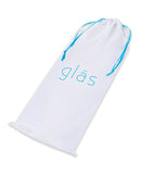 Glas 4 Piece Mr Swirly Kegel Balls and Butt Plug Set Red storage bag with drawstring and logo.