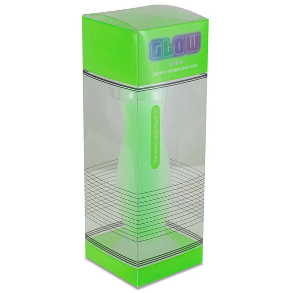 GLOW REVO SILICONE GID BUTT PLUGS 4IN GREEN-0