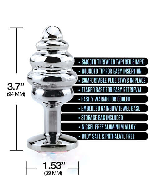 NIXIE HONEY DIPPER LARGE RIBBED STAINLESS STEEL PLUG-2