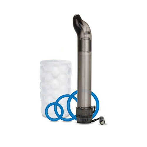 Daily Vibe Below The Belt Kit featuring a prostate massager, silicone rings, and stroker for enhanced pleasure.