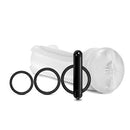 Mstr B8 Vibrating Ass Pack Bum Rush 5 Piece Kit includes textured sleeve, vibrating bullet, and silicone support rings.