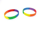 Gaysentials Pride Gear Bracelet Silicone Wristbands in rainbow colors showcasing self-expression and pride.