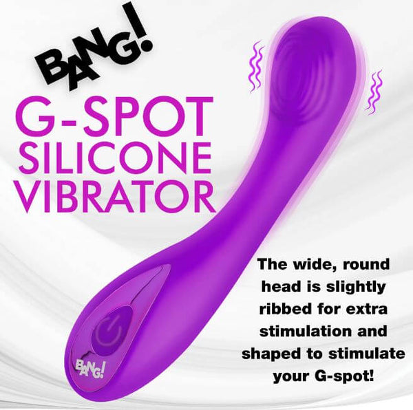 Purple G-Spot Silicone Vibrator - Ultimate Targeted Pleasure with ribbed head for enhanced internal stimulation and satisfaction.
