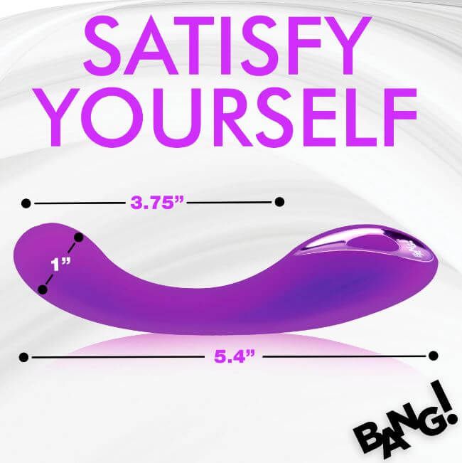 Purple G-Spot Silicone Vibrator dimensions for ultimate targeted pleasure with ribbed design and flexible shaft.